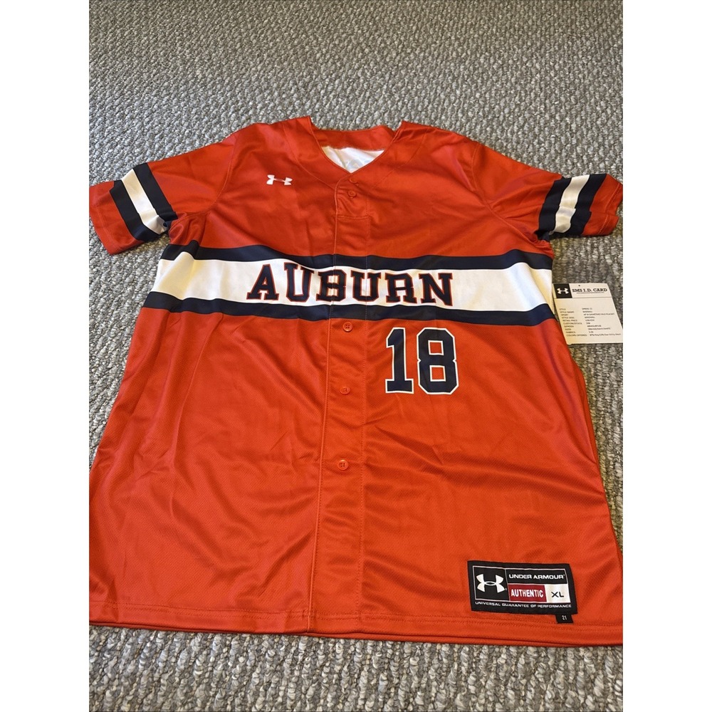 Auburn Tigers #18 Under‎ Armour Brand New 100% Polyster Baseball Jersey